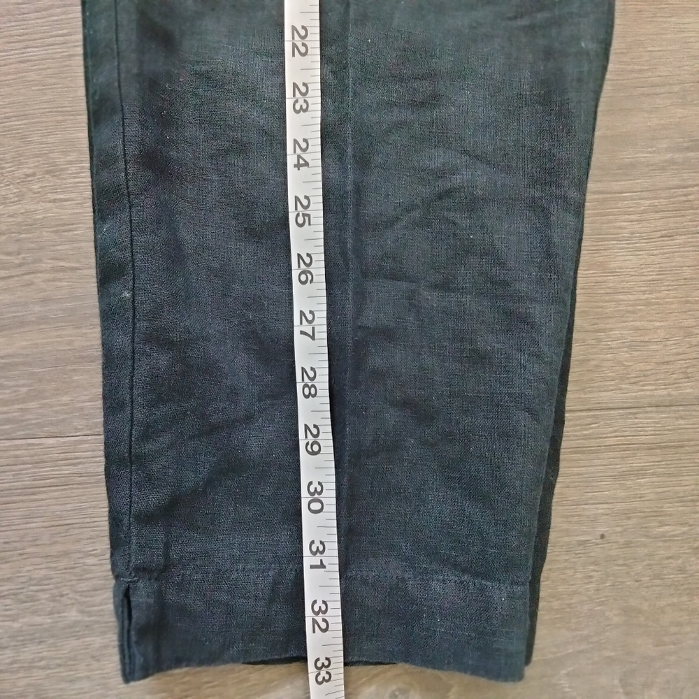 J.Jill Love Linen Women's Size Small Cropped Pull On Black Pants w/ Pockets - Picture 12 of 12